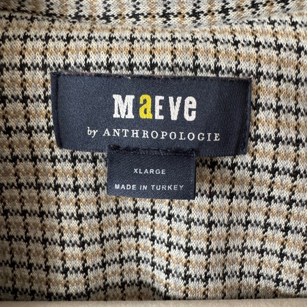 Anthropologie Maeve Collegiate Knit Houndstooth Blazer Jacket XL - Picture 7 of 12